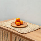 Tischset (2er, 4er oder 6er Set) 50x30 cm | Rechteckige Boho-Tischmatte KUARA aus Bast gewebt