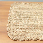 Tischset (2er, 4er oder 6er Set) 50x30 cm | Rechteckige Boho-Tischmatte KUARA aus Bast gewebt