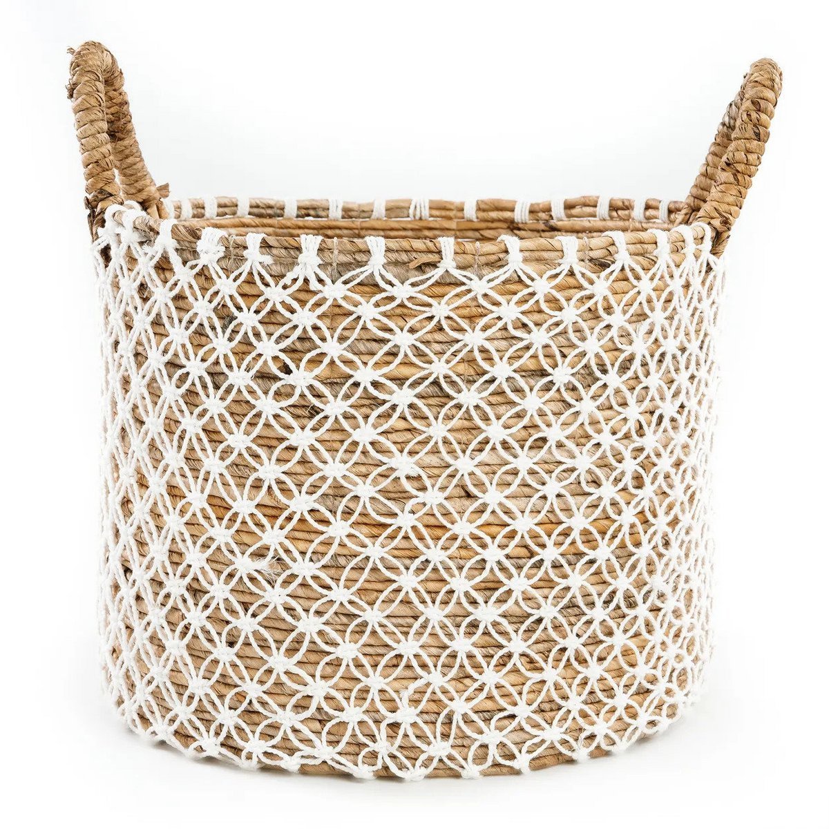 Der gekreuzte Macrame -Korb - l