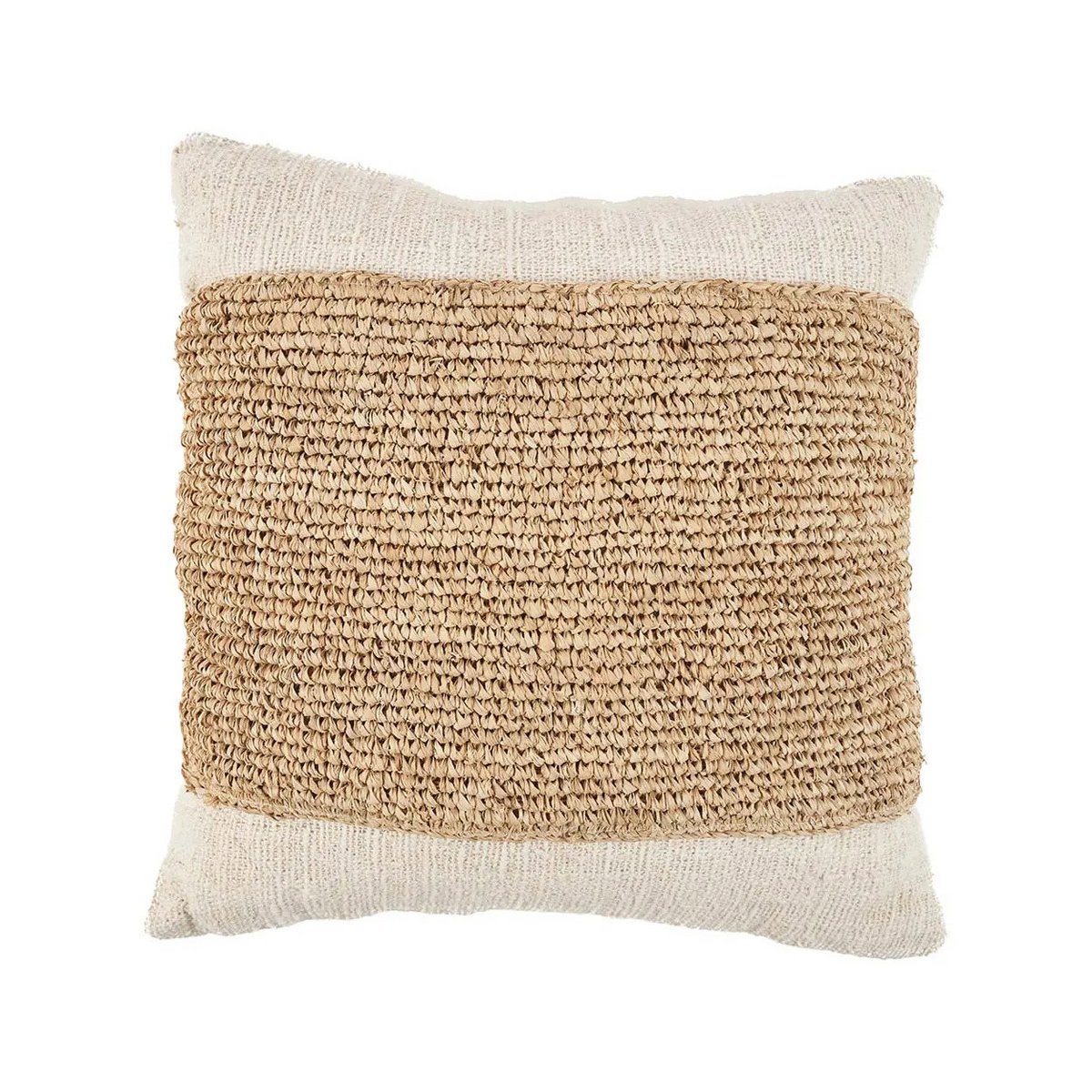 Der Raffia-Stempel-Kissenbezug – Natur