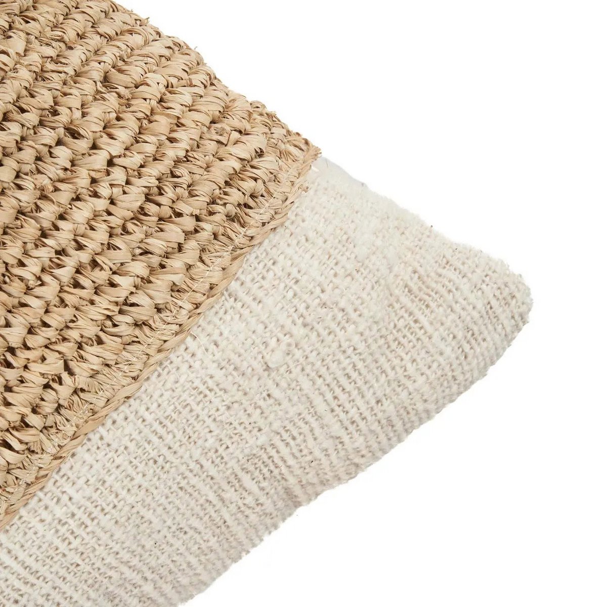 Der Raffia-Stempel-Kissenbezug – Natur