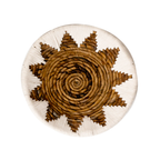 Runder Boho-Wandkorb – gewebte Wanddekoration – dekorative Schale – gewebter Wandteller mit gesticktem Sternmuster ADARI (2 Größen, Ø30/40 cm)