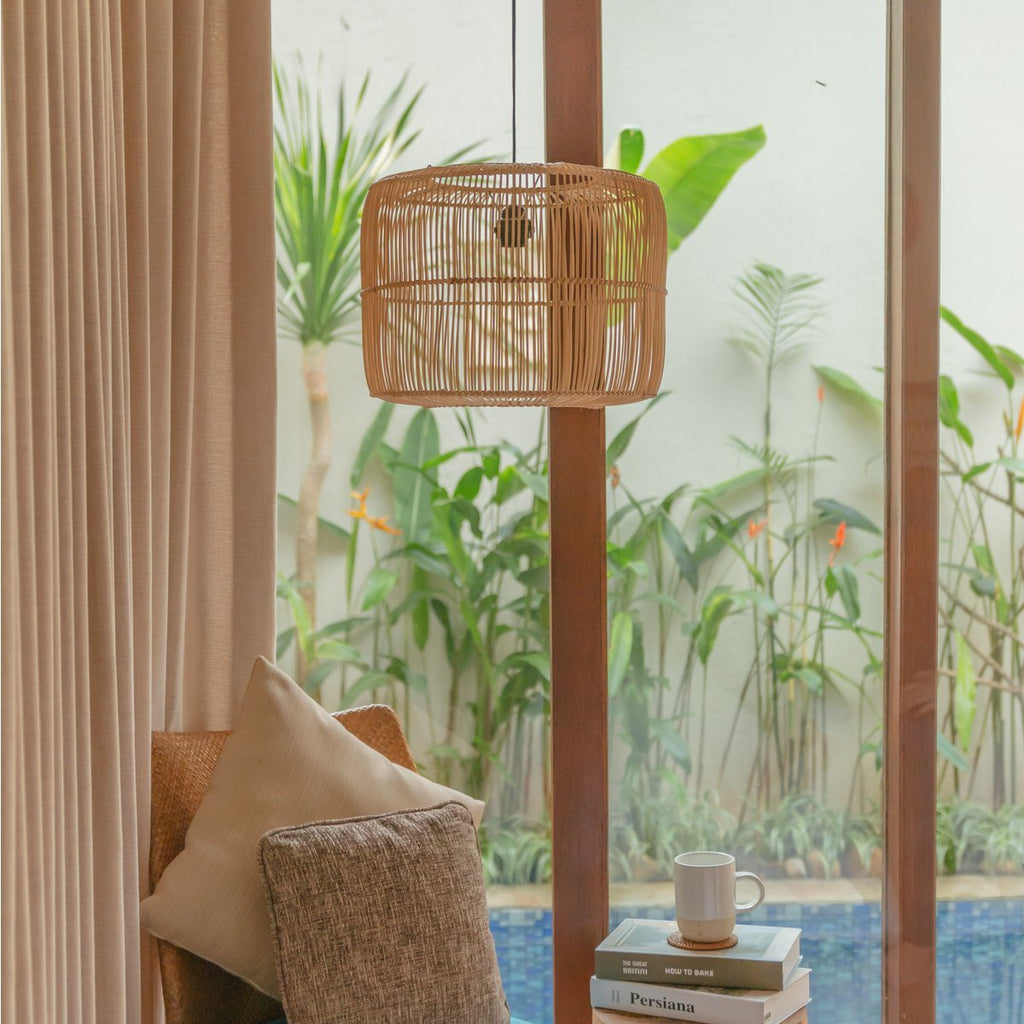 Rattanlampe | Boho Lampenschirm | Pendelleuchte LIKU