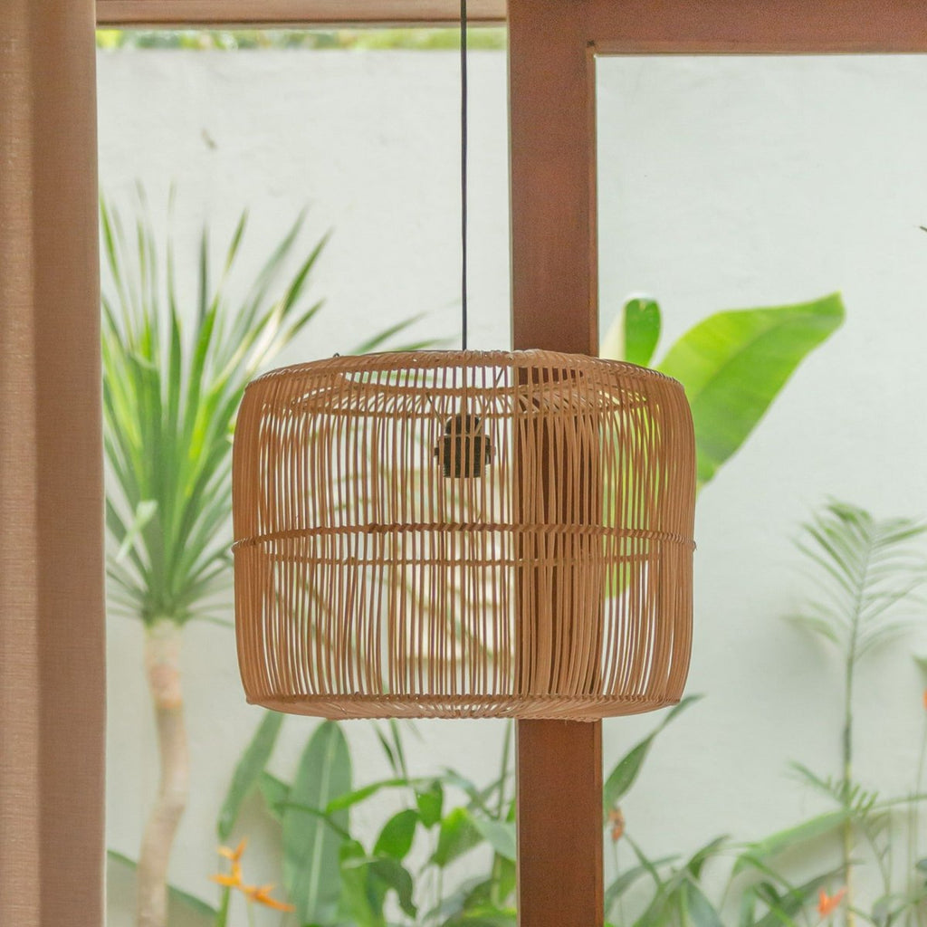 Rattanlampe | Boho Lampenschirm | Pendelleuchte LIKU