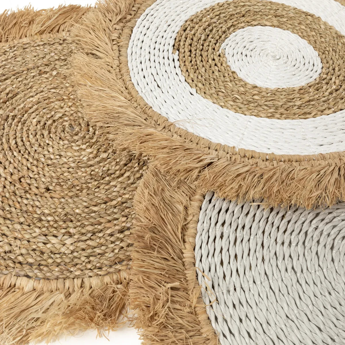 The Seagrass Raffia Tischset – Weiß Natur