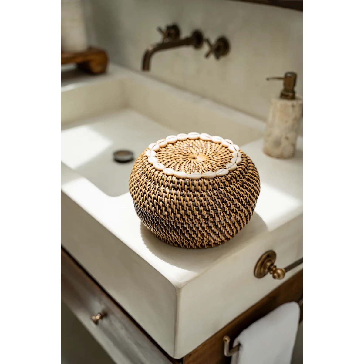 Der koloniale Peek-a-Boo-Korb – Naturbraun – M