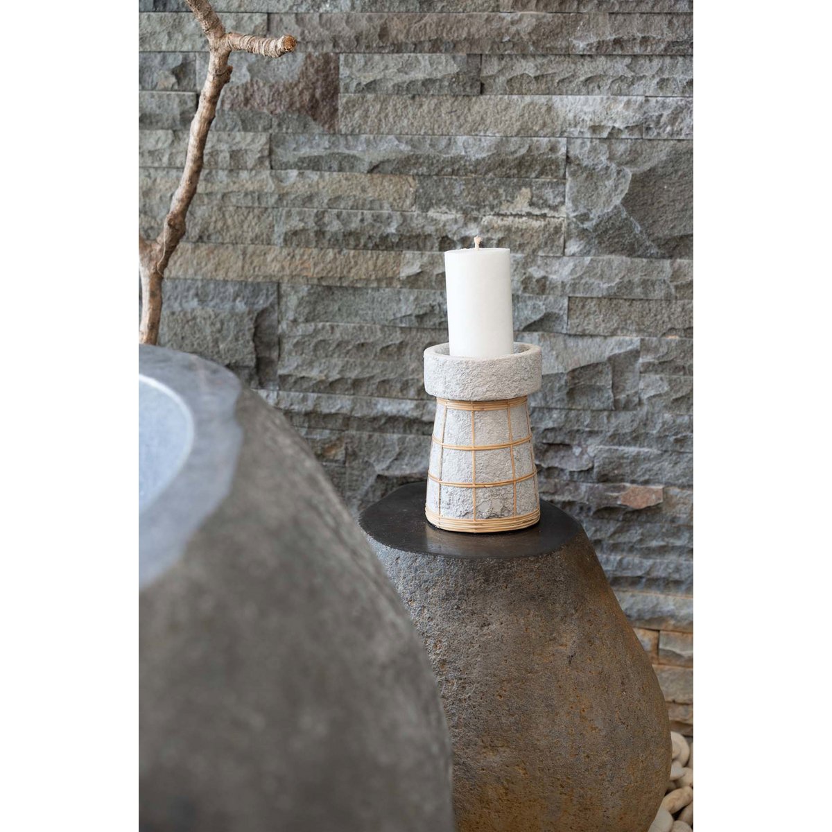 Der Serene Kerzenhalter – Beton Natur – L