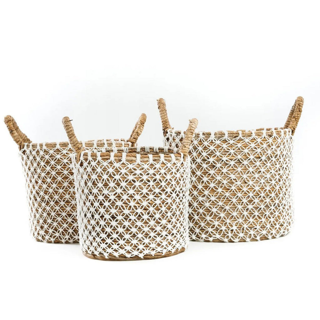 Der gekreuzte Macrame -Korb - l