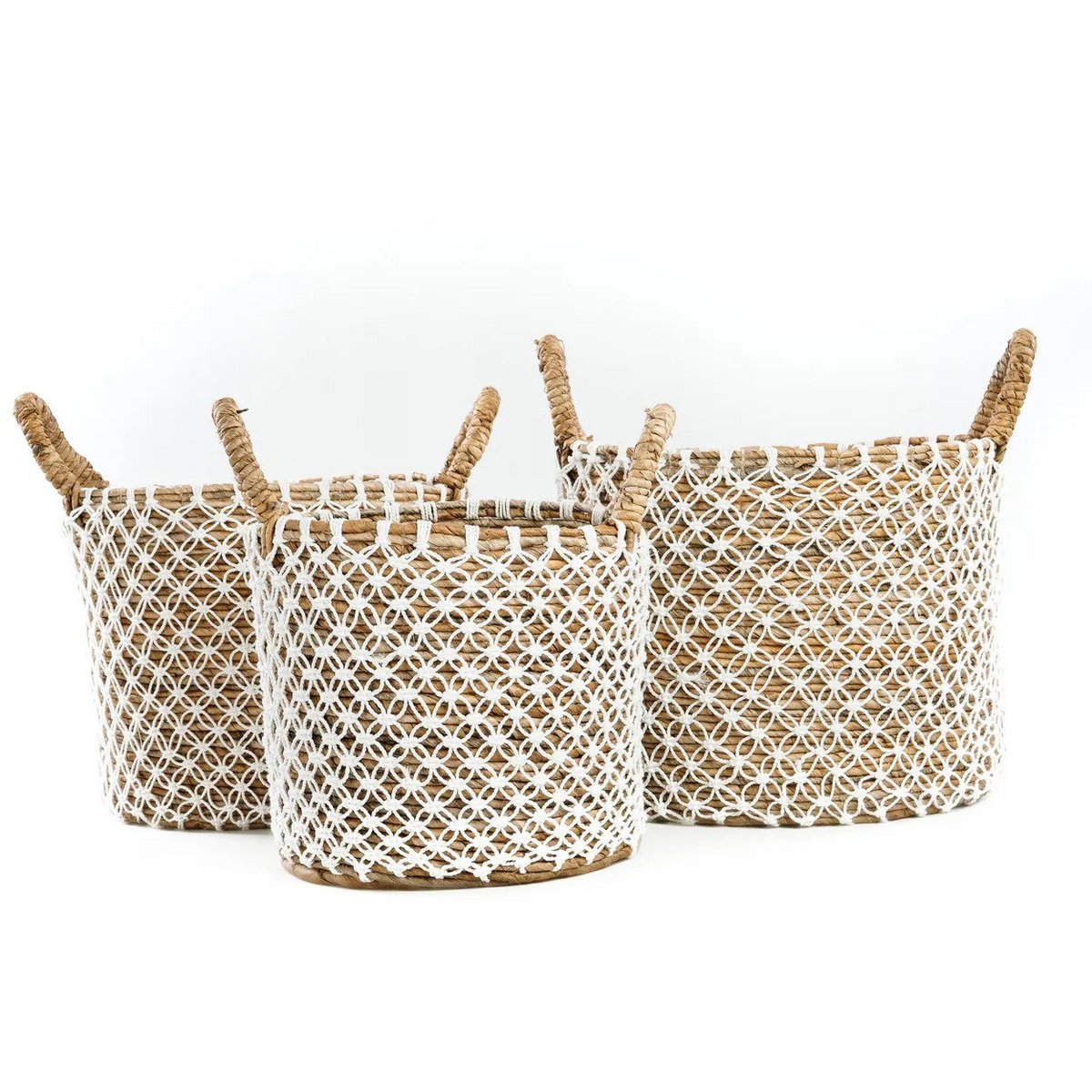 Der gekreuzte Macrame -Korb - l