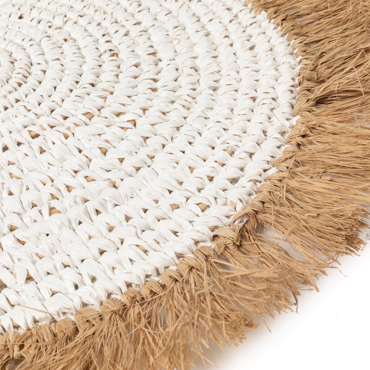 Das Wasserhyazinthen-Raffia-Tischset – Weiß Natur
