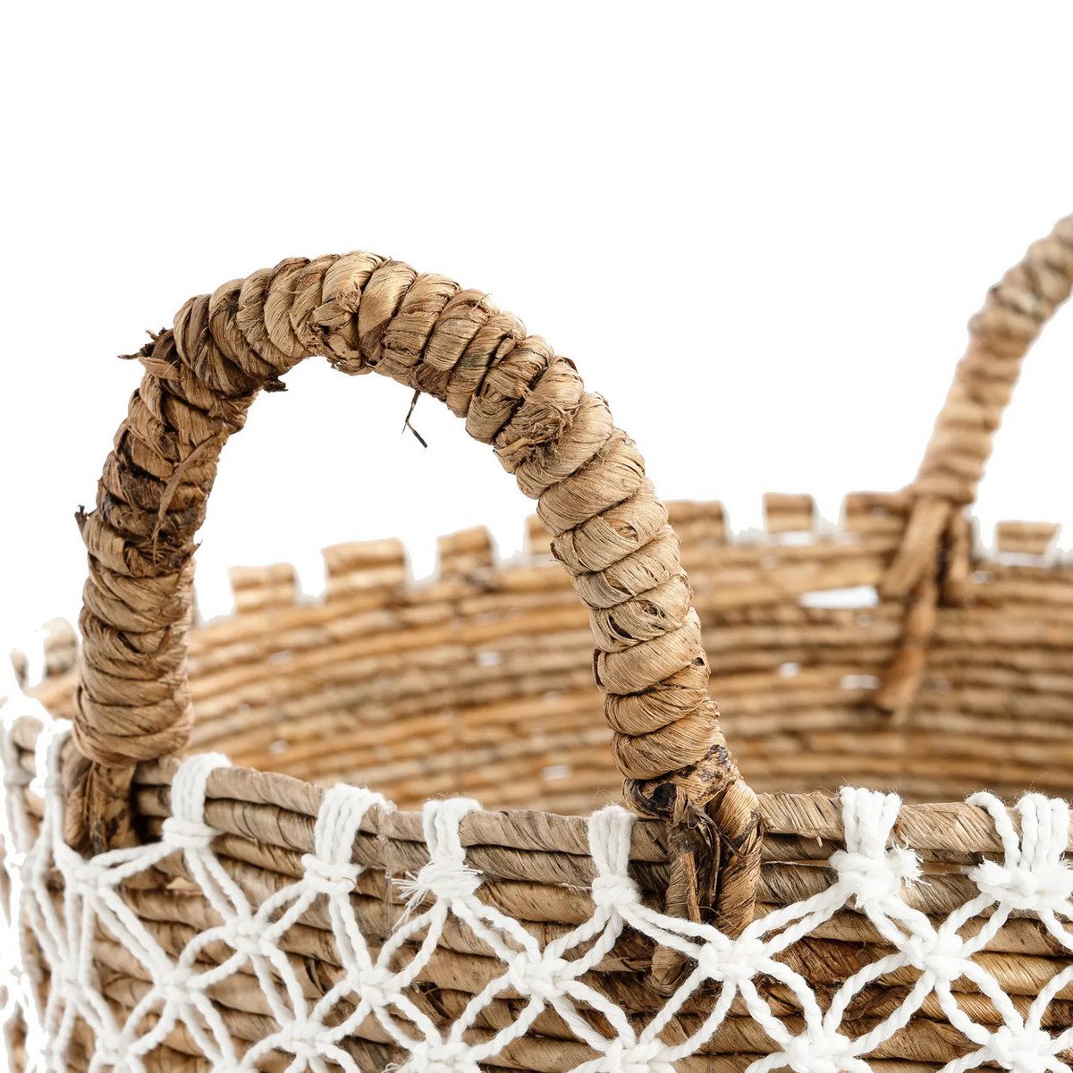Der gekreuzte Macrame -Korb - l