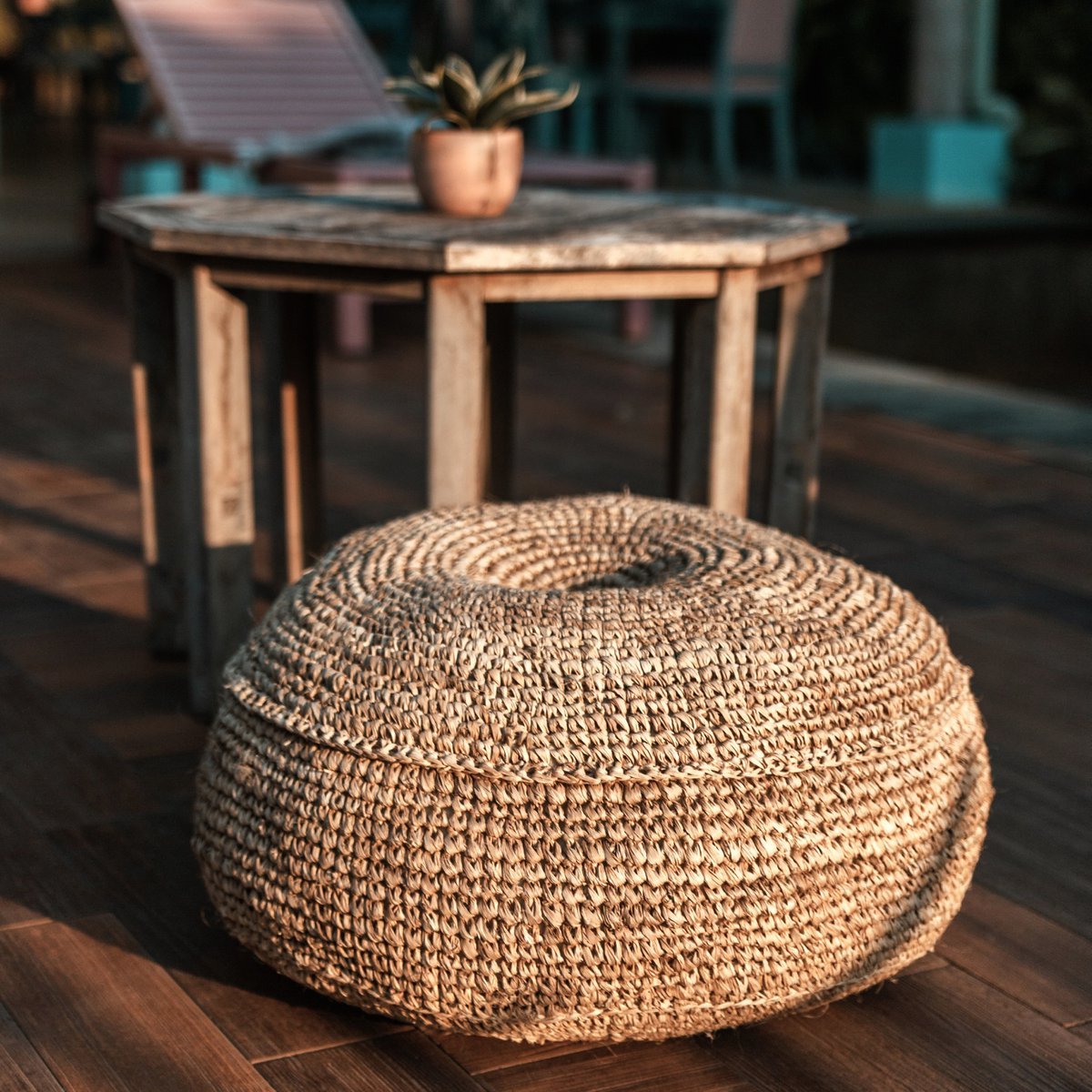 Hocker | Sitzsack TELU aus Bast
