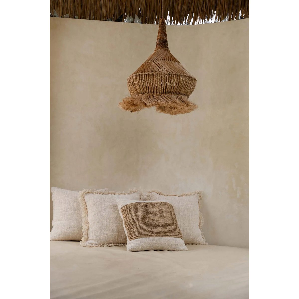 Der Raffia-Stempel-Kissenbezug – Natur