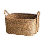 Extra großer Wäschereikorb - quadratischer Boho -Hamper - gewebter dekorativer Korb - Aufbewahrungskorb aus natürlicher Wasserhyazinthe (2 Größen) Mentari