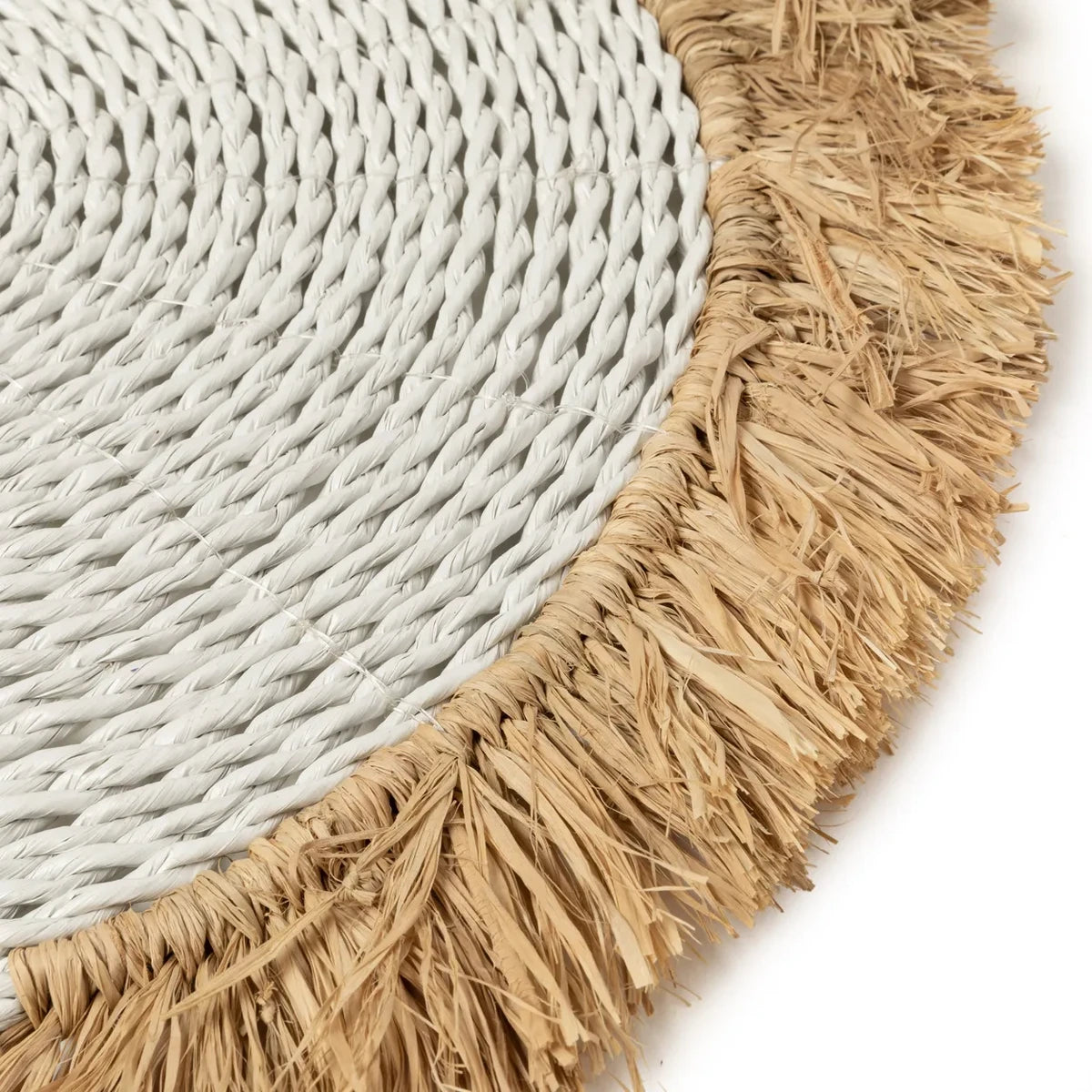 The Seagrass Raffia Tischset – Weiß Natur